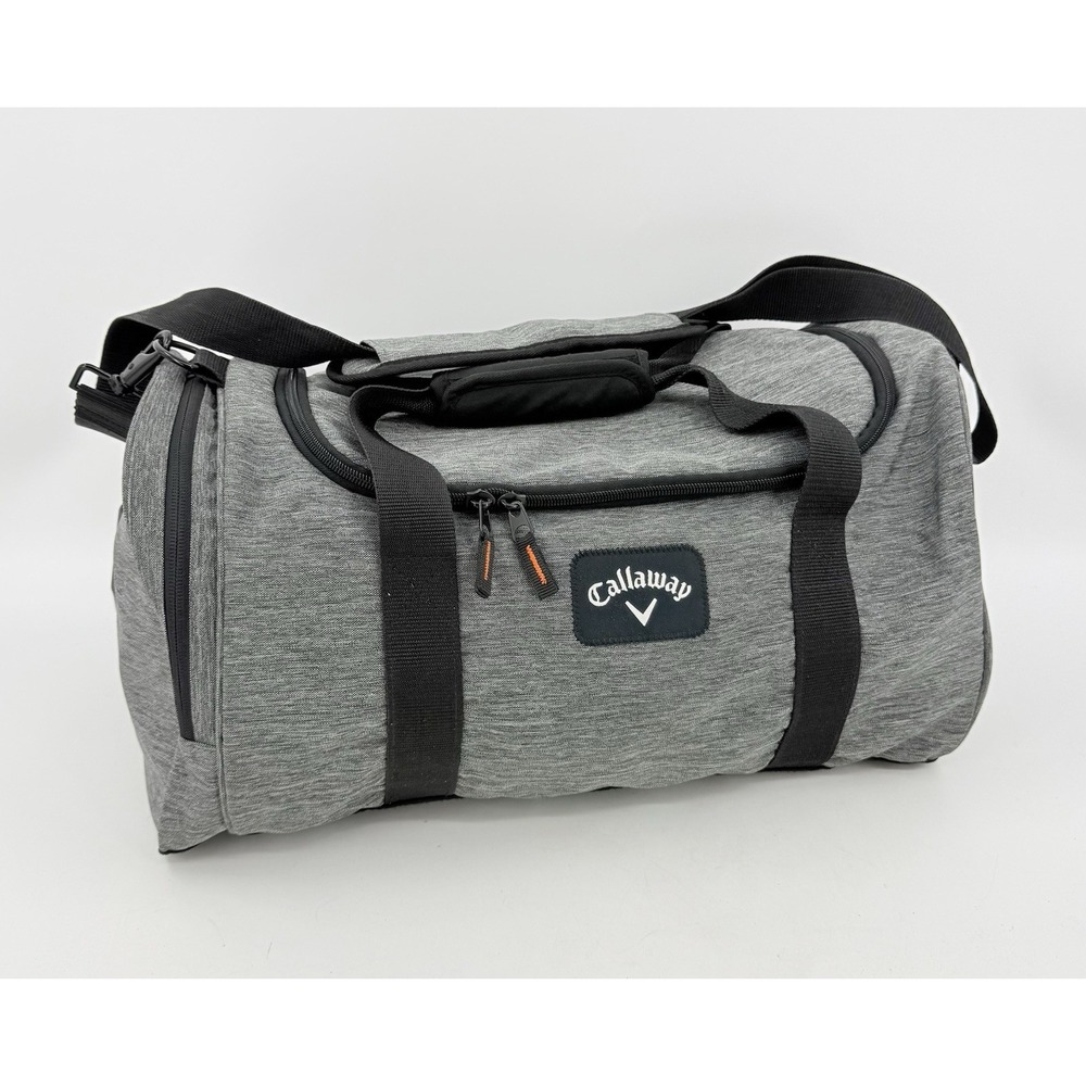 Callaway Golf "TR CG Clubhouse Small Duffle 16" Gym Bag Heather Grey & Orange